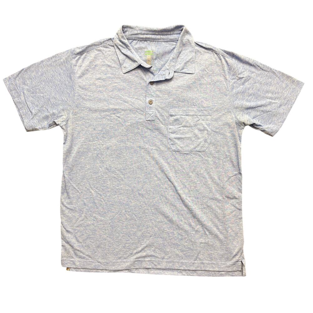 Stio Men's Divide Lightweight Short Sleeve Blue Polo Shirt Blue Mens Size M